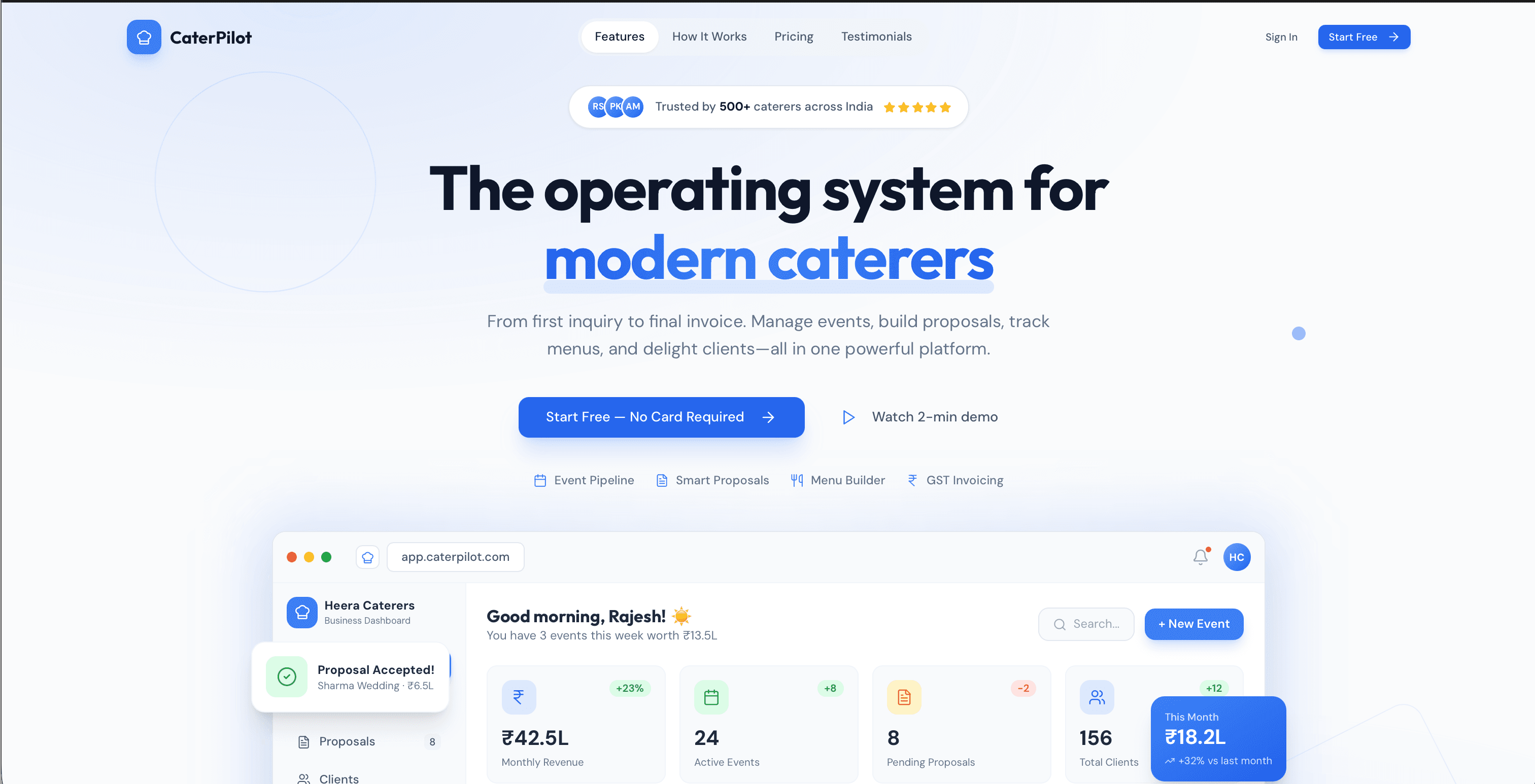 CaterPilot screenshot